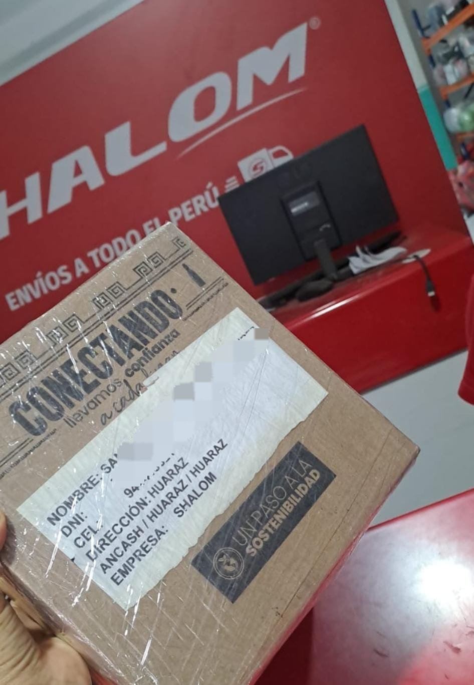 Paquete enviado a HUARAZ