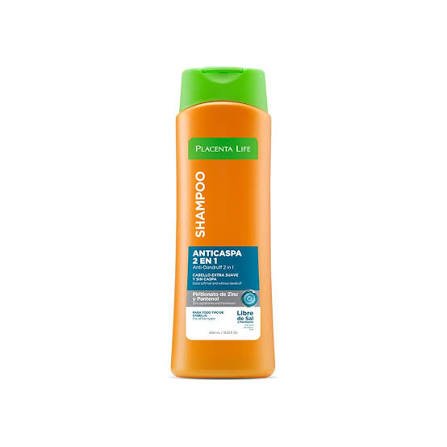 SHAMPOO ANTI CASPA 2 EN 1 LIBRE DE SAL - PLACENTA LIFE