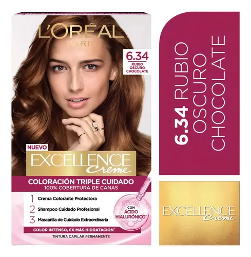 TINTE LOREAL EXCELLNECE 6.34 RUBIO OSCURO CHOCLATE KIT